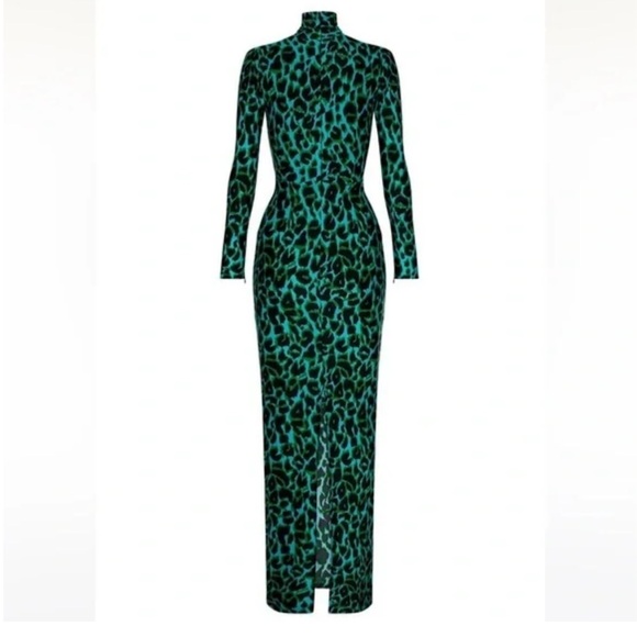 Alex Perry Green Leopard Dress size 0 - Picture 2 of 6
